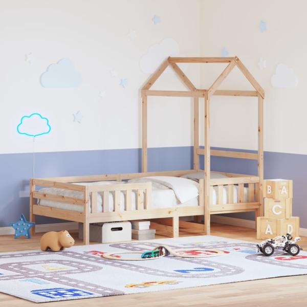 ARDEBO.de - Massivholzbett mit Dach 75x190 cm Kiefer