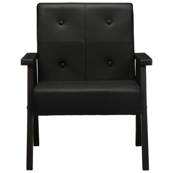 Sessel Schwarz Echtleder