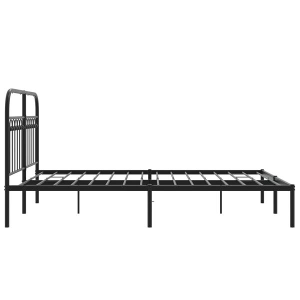 Bettgestell mit Kopfteil Metall Schwarz 140x190 cm