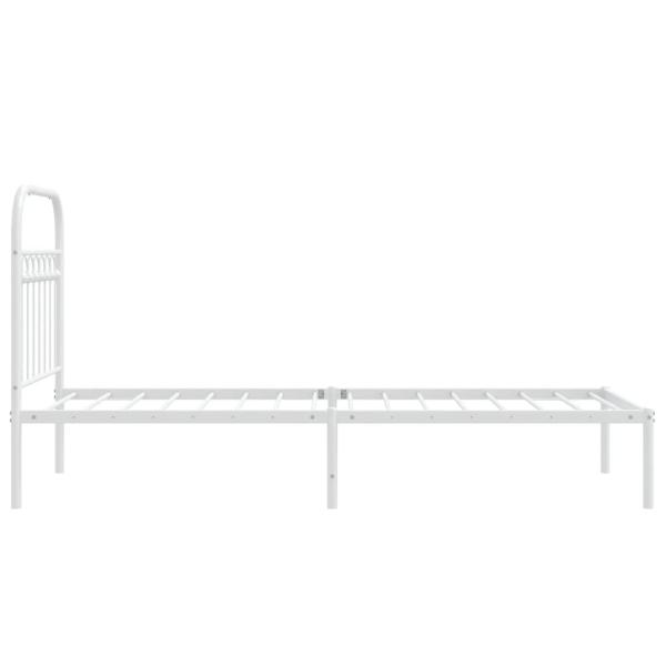 Bettgestell mit Kopfteil Metall Weiß 80x200 cm