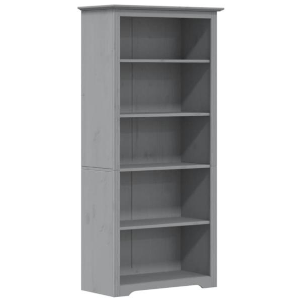 B?cherregal 5 F?cher BODO Grau 82x40x173 cm Massivholz Kiefer