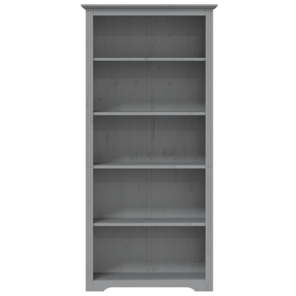 B?cherregal 5 F?cher BODO Grau 82x40x173 cm Massivholz Kiefer