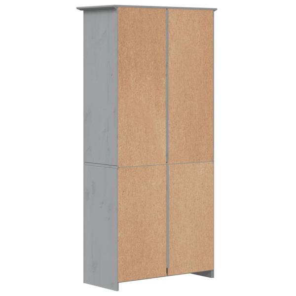 B?cherregal 5 F?cher BODO Grau 82x40x173 cm Massivholz Kiefer
