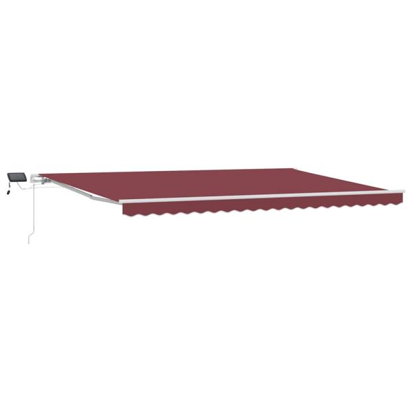 Markise Manuell mit LED Weinrot 500x300 cm