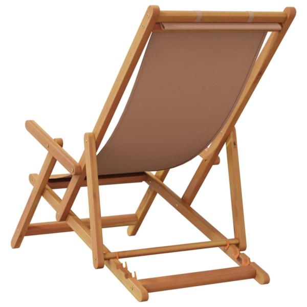 Klappstühle, 2 Stück, taupefarbener Stoff und Massivholz