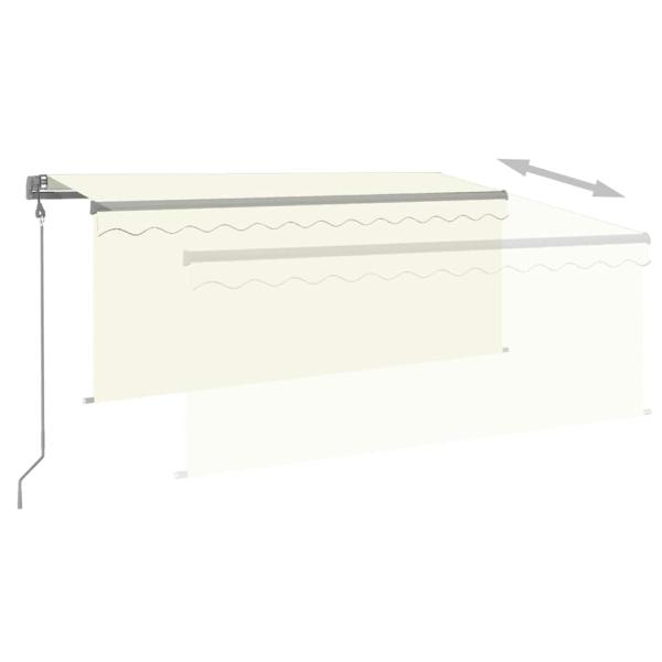 Markise Automatisch mit Rollo LED Windsensor 3x2,5 m Creme