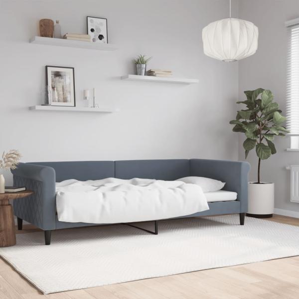 ARDEBO.de - Tagesbett Dunkelgrau 90x200 cm Samt