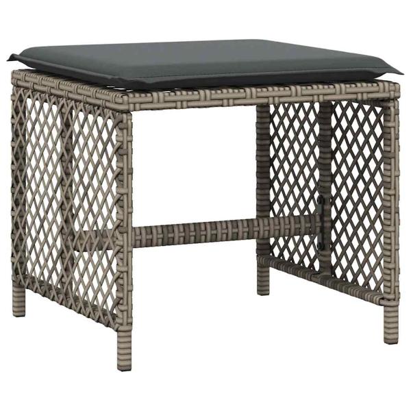 15-tlg. Garten-Essgruppe mit Kissen Grau Poly Rattan