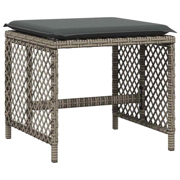 13-tlg. Garten-Essgruppe mit Kissen Grau Poly Rattan