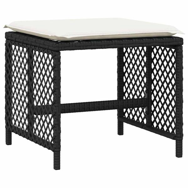 15-tlg. Garten-Essgruppe mit Kissen Schwarz Poly Rattan
