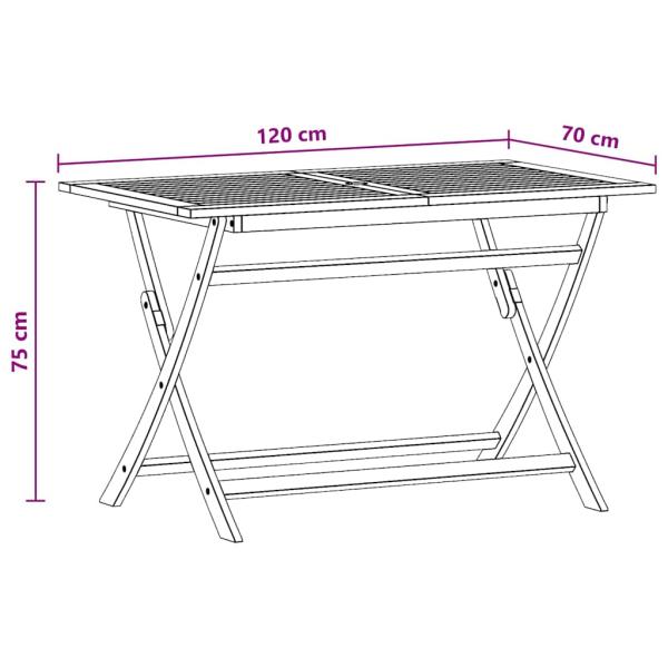 Gartentisch Klappbar 120x70x75 cm Massivholz Eukalyptus