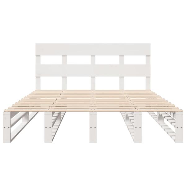 Massivholzbett ohne Matratze Weiß 120x200 cm Kiefernholz