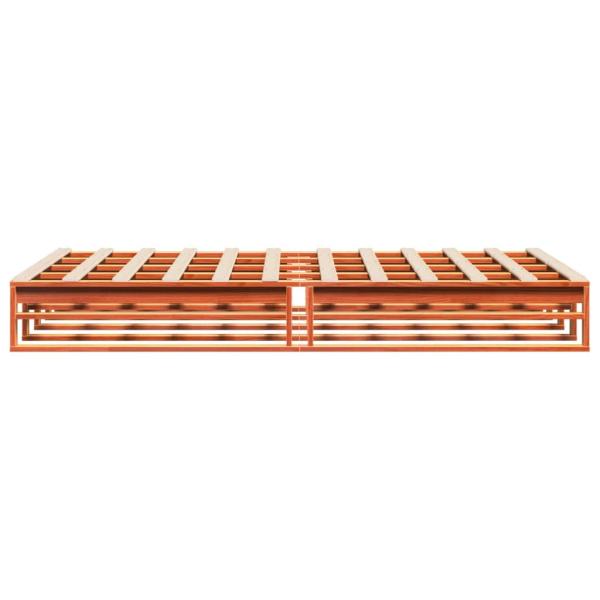 Massivholzbett ohne Matratze Wachsbraun 140x190 cm Kiefernholz