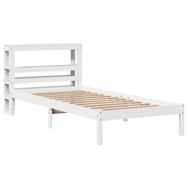 Massivholzbett ohne Matratze Weiß 75x190 cm Kiefernholz