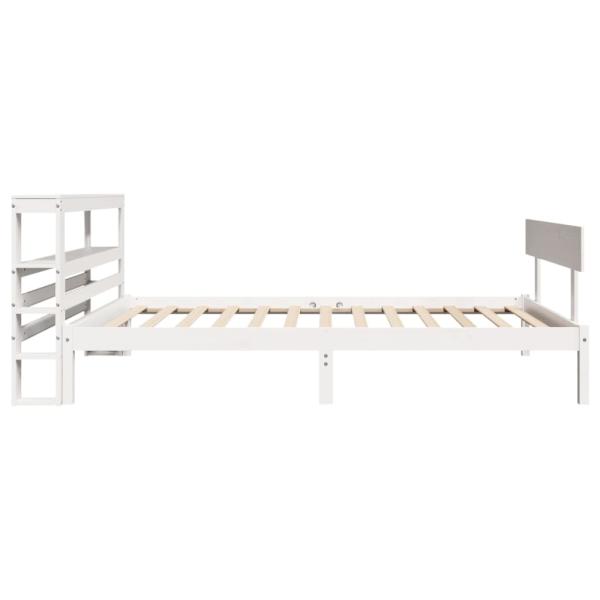 Massivholzbett ohne Matratze Weiß 75x190 cm Kiefernholz