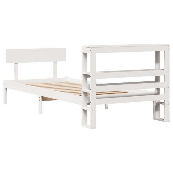 Massivholzbett ohne Matratze Weiß 75x190 cm Kiefernholz