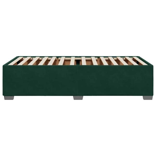 Bettgestell ohne Matratze Dunkelgrün 90x200 cm Samt