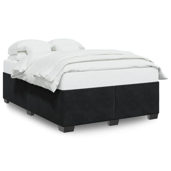 Bettgestell ohne Matratze Schwarz 140x190 cm Samt
