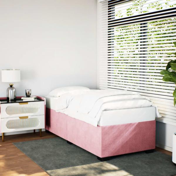 ARDEBO.de - Bettgestell Rosa 90x200 cm Samt