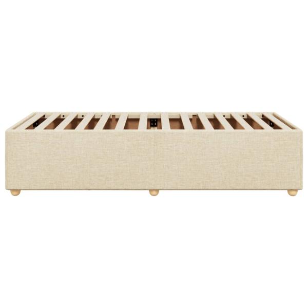 Bettgestell ohne Matratze Creme 80x200 cm Stoff