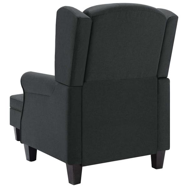 Sessel mit Fu?hocker Dunkelgrau Stoff