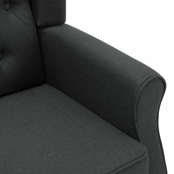 Sessel mit Fu?hocker Dunkelgrau Stoff