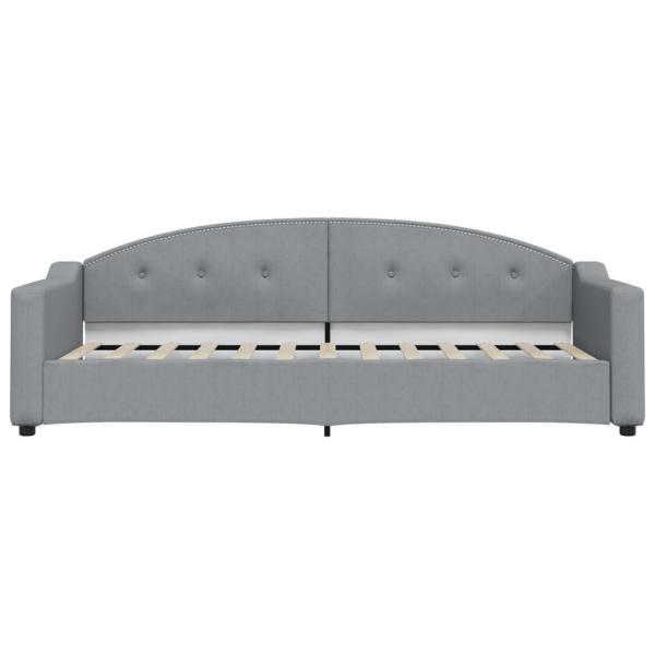 Tagesbett Ausziehbar Hellgrau 90x190 cm Stoff