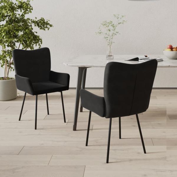 ARDEBO.de - Esszimmerstühle 2 Stk. Schwarz Samt