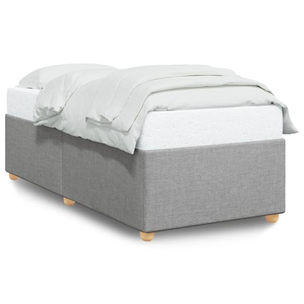 Bettgestell ohne Matratze Hellgrau 100x200 cm Stoff