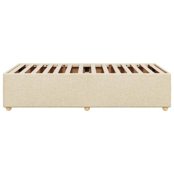 Bettgestell ohne Matratze Creme 90x190 cm Stoff