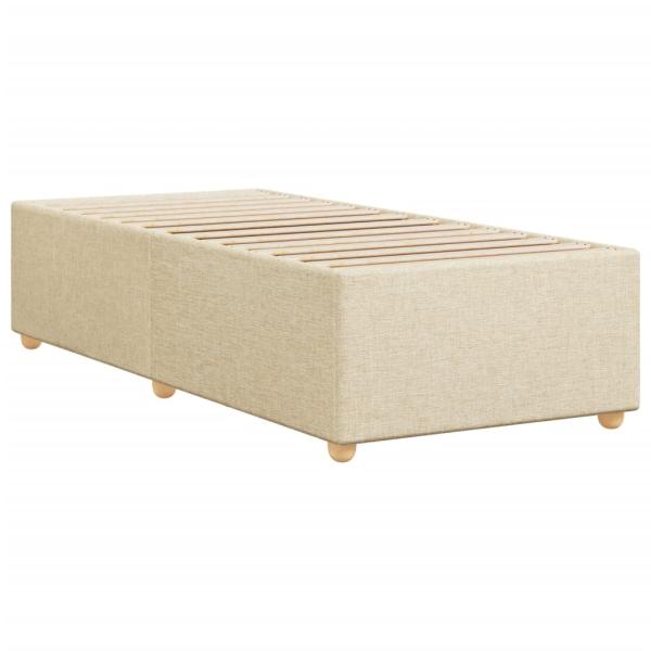 Bettgestell ohne Matratze Creme 90x190 cm Stoff