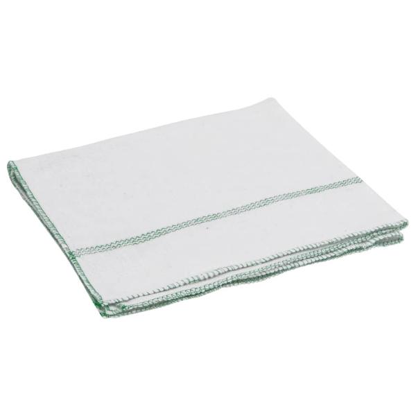 Reinigungstücher 10 Stk. Weiß mit Grünen Gestreift 50x60 cm