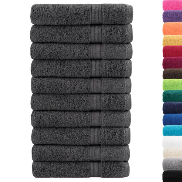 Premium Saunatücher SOLUND 10 Stk. Anthrazit 80x200 cm 600 g/m²