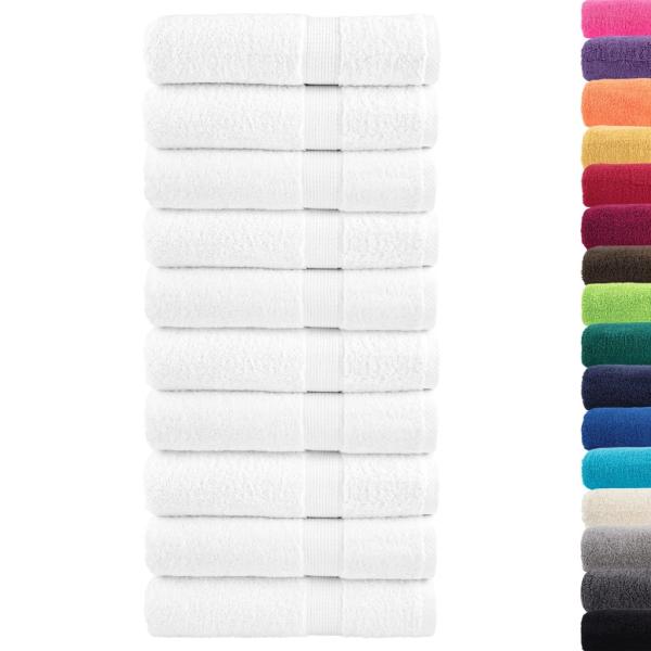 Premium Handtücher SOLUND 10 Stk. Weiß 50x100 cm 600 g/m²
