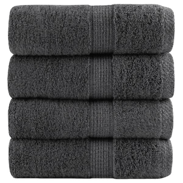 ARDEBO.de - Premium Gästetücher SOLUND 4 Stk. Anthrazit 30x50 cm 600 g/m²
