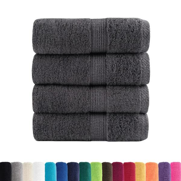 Premium Gästetücher SOLUND 4 Stk. Anthrazit 30x50 cm 600 g/m²