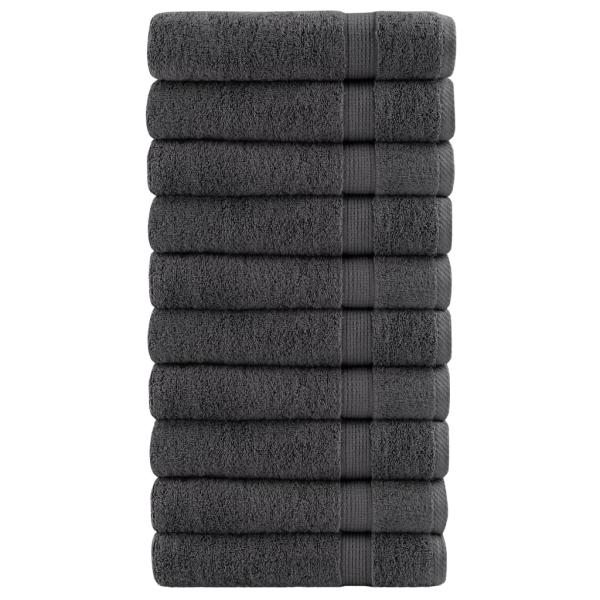 ARDEBO.de - Premium Handtücher SOLUND 10 Stk. Anthrazit 50x100 cm 600 g/m²