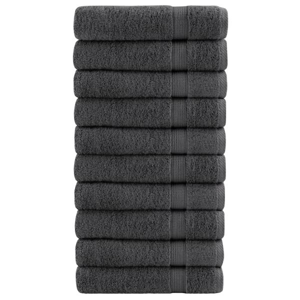 ARDEBO.de - Premium Badetücher SOLUND 10 Stk. Anthrazit 100x150 cm 600 g/m²