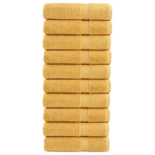 ARDEBO.de - Premium Handtücher SOLUND 10 Stk. Gold 50x100 cm 600 g/m²