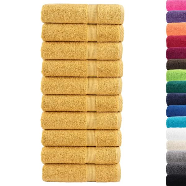 Premium Handtücher SOLUND 10 Stk. Gold 50x100 cm 600 g/m²