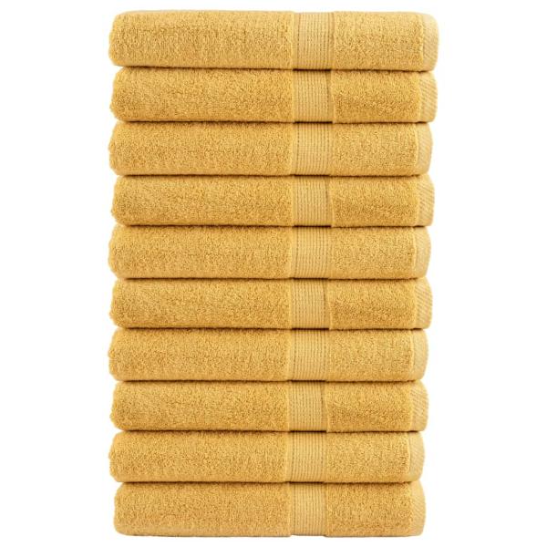 ARDEBO.de - Premium Handtücher SOLUND 10 Stk. Gold 100x200 cm 600 g/m²