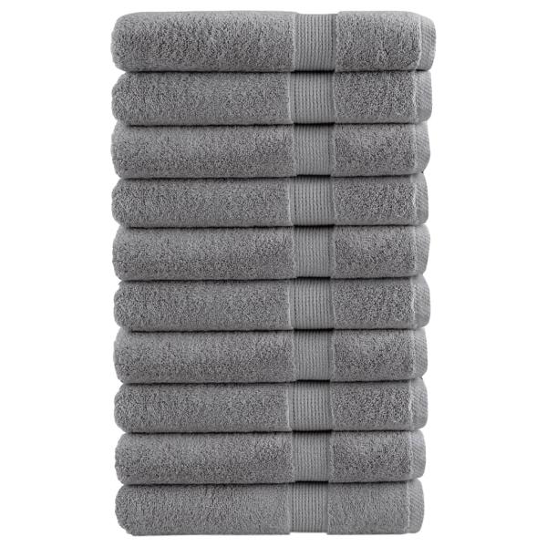 ARDEBO.de - Premium Handtücher SOLUND 10 Stk. Grau 100x200 cm 600 g/m²