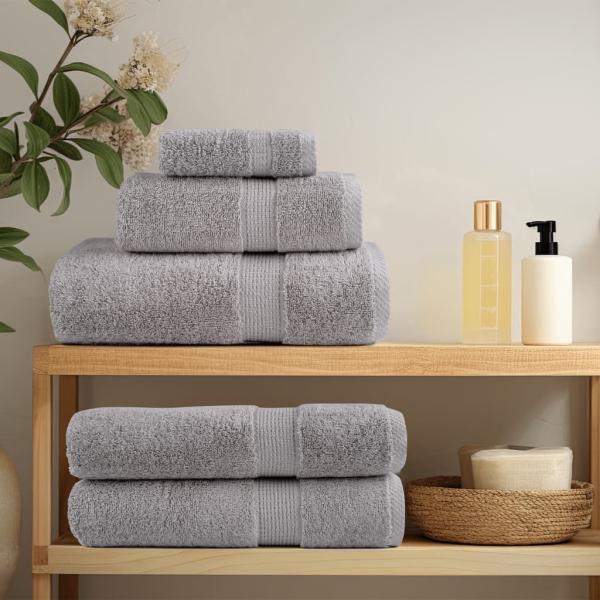 Premium Handtücher SOLUND 10 Stk. Grau 100x200 cm 600 g/m²