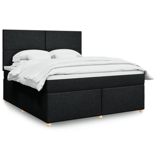 ARDEBO.de - Boxspringbett mit Matratze Schwarz 180x200 cm Stoff