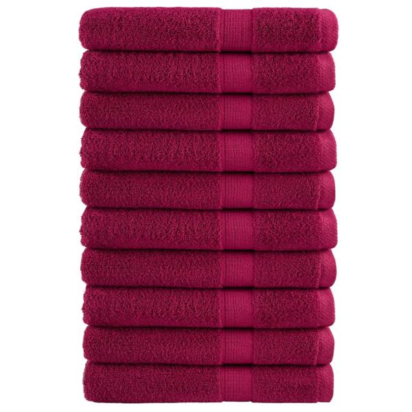 Premium Saunatücher SOLUND 10 Stk. Bordeaux 80x200 cm 600 g/m²