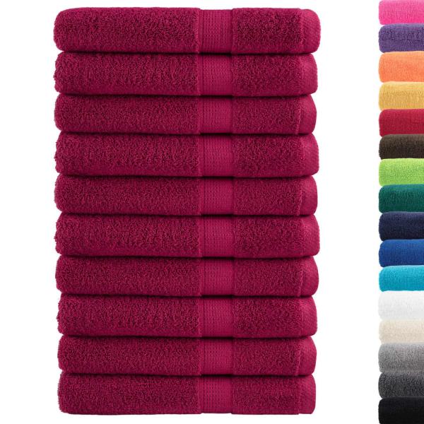 Premium Saunatücher SOLUND 10 Stk. Bordeaux 80x200 cm 600 g/m²