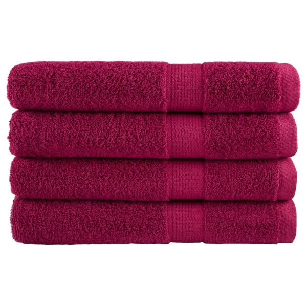 ARDEBO.de - Premium Handtücher SOLUND 4 Stk. Bordeaux 100x200 cm 600 g/m²
