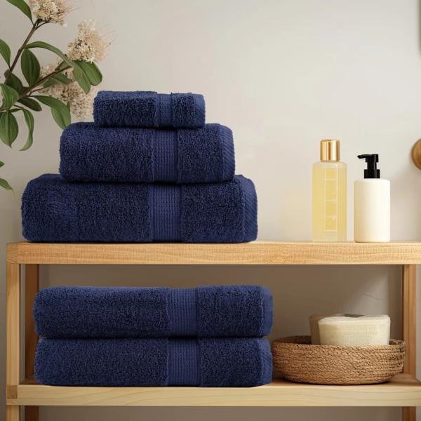 Premium Handtücher SOLUND 2 Stk. Marineblau 50x100 cm 600 g/m²