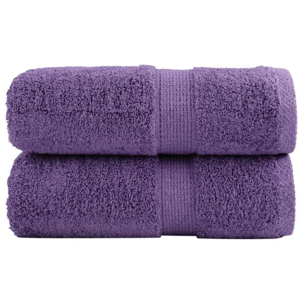 ARDEBO.de - Premium-Gästetücher SOLUND 2 Stk. Lila 30x50 cm 600 g/m²