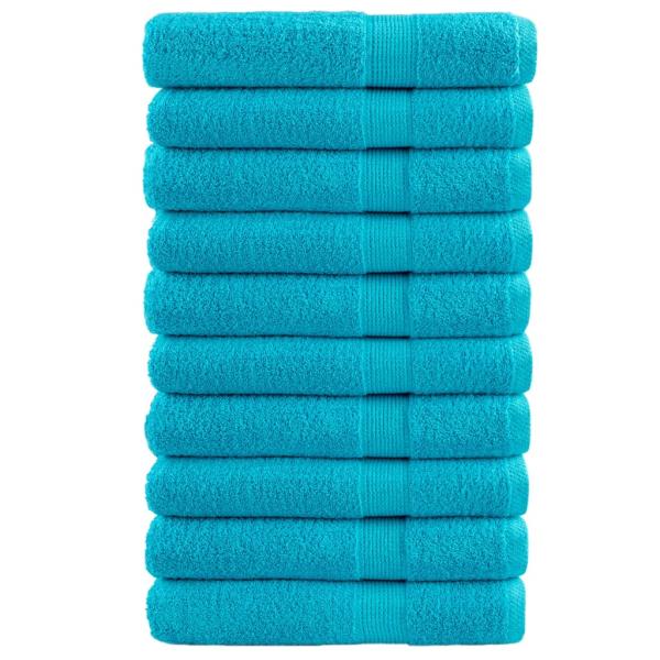 ARDEBO.de - Premium-Handtücher SOLUND 10 Stk. Türkis 100x200 cm 600 g/m²